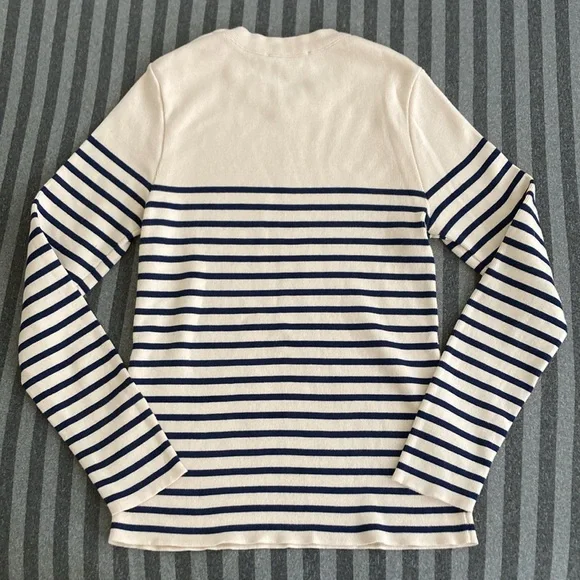 Sezane Matthis Jumper Natural / Navy Size S - Picture 6 of 11